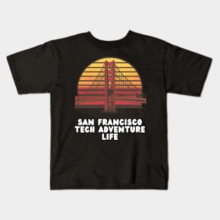 Tech Adventure Life San Francisco Sunset Kids T-Shirt